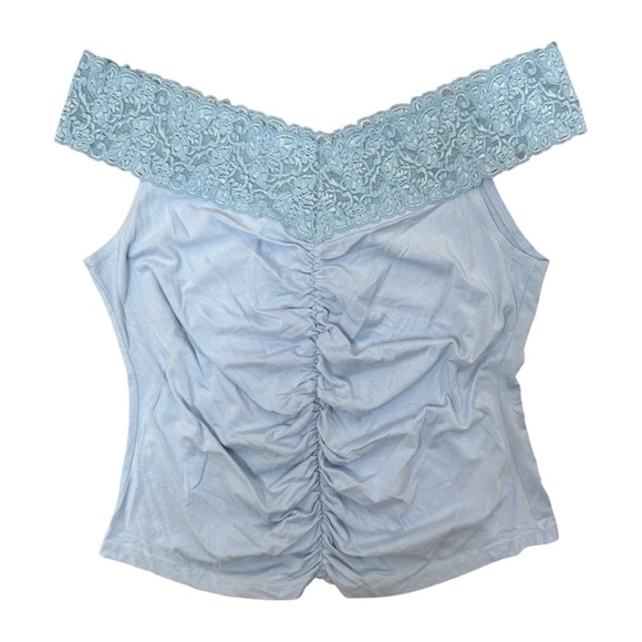 Blue off shoulder top - Picture 1 of 4